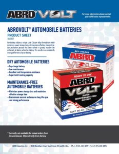 ABROVolt Car Battery Sellsheet