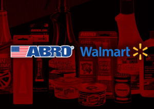 ABRO Logo and Walmart Logo with products in background