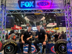 Jordan Vandergriff and Mike Molnar NHRA SEMA stage