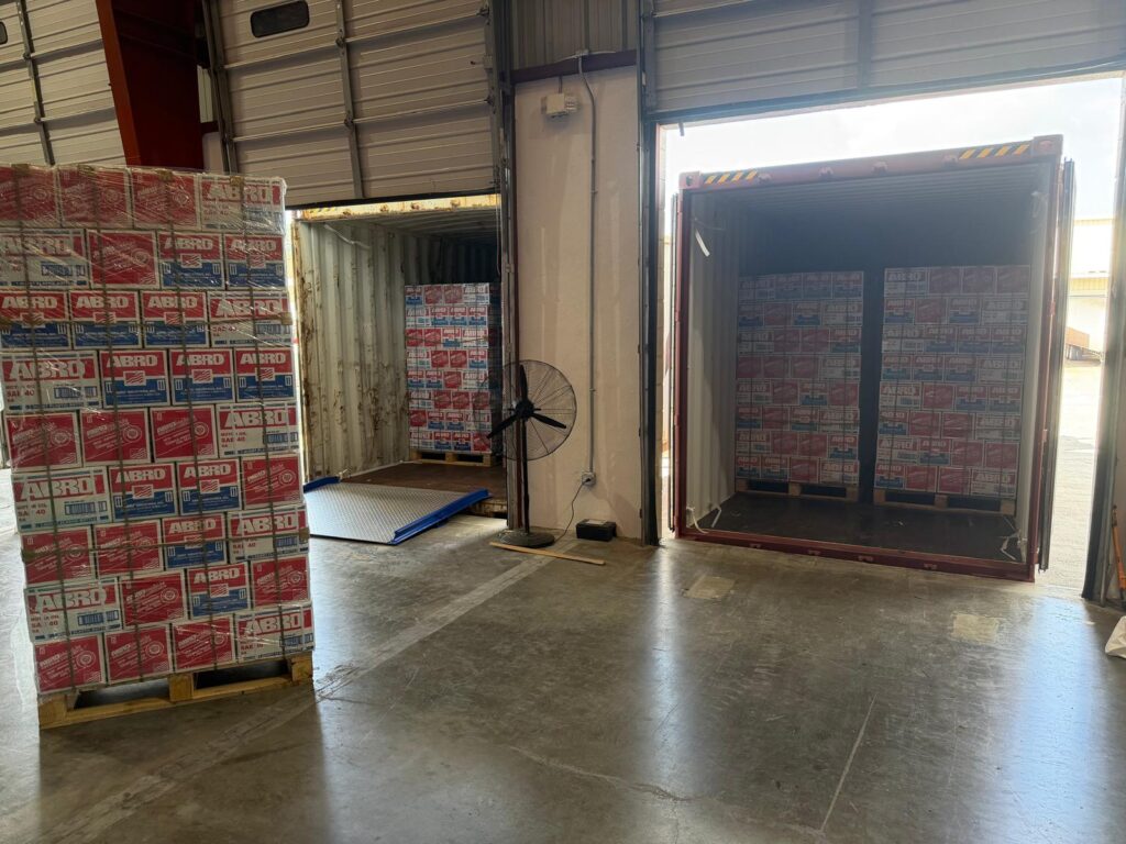pallets being loaded for shipping