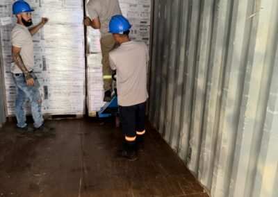 Container being loaded