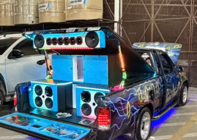 Stereo system in truck