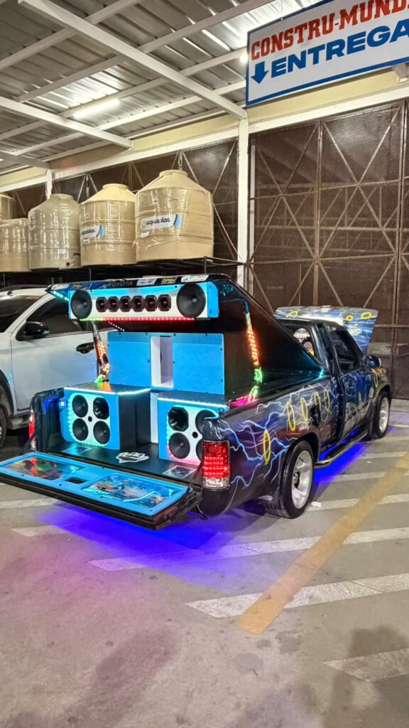 Stereo system in truck